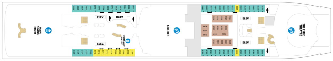 Royal Caribbean International, Adventure of the seas, Deck 3.png